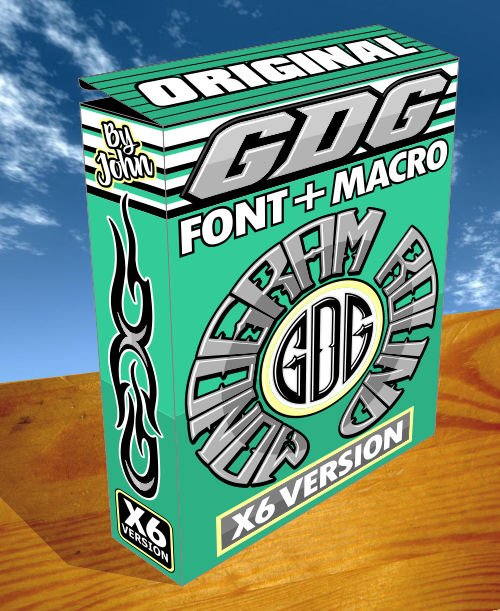 monogram font and macro 3d box pic